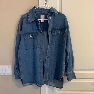 H&M oversized jean shirt jacket